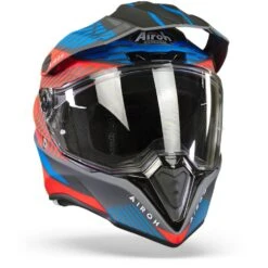 Airoh Commander Boost Rood Mat Blauw Adventure Helm -Rij Veilig Winkel Airoh Commander Boost Red Blue Matt v2.35