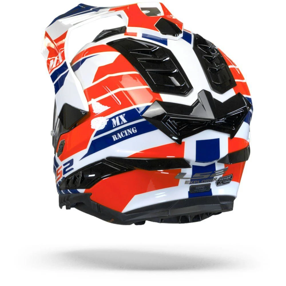 LS2 MX701 Explorer Atlantis Glans Wit Rood Blauw Adventure Helm 3 LS2 MX701 Explorer Atlantis Glans Wit Rood Blauw Adventure Helm