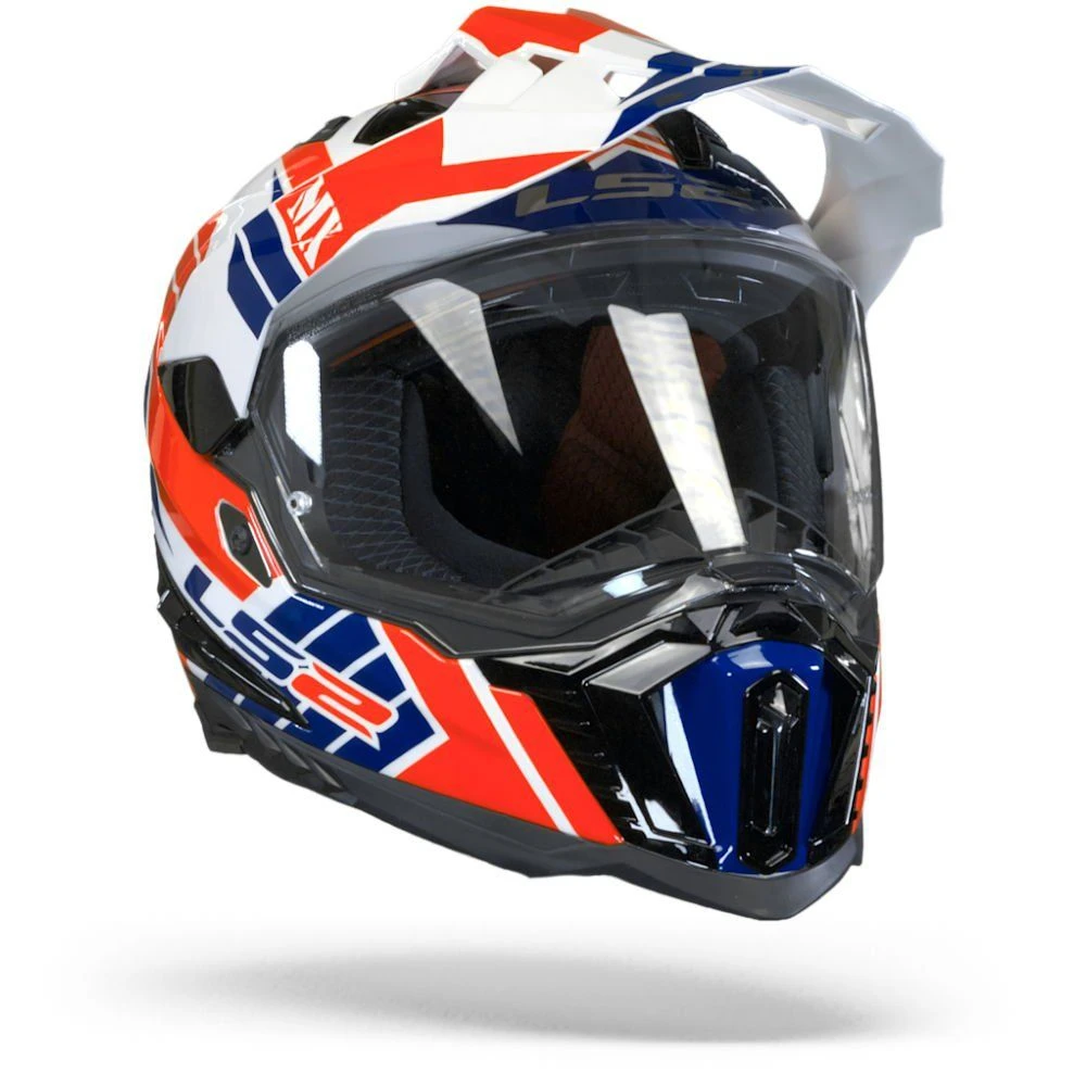LS2 MX701 Explorer Atlantis Glans Wit Rood Blauw Adventure Helm 4 LS2 MX701 Explorer Atlantis Glans Wit Rood Blauw Adventure Helm - Afbeelding 2