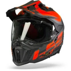 LS2 MX701 Explorer Alter Mat Zwart Fluo Oranje Adventure Helm -Rij Veilig Winkel ls2 mx701 explorer alter matt black fluo orange frontpage 1
