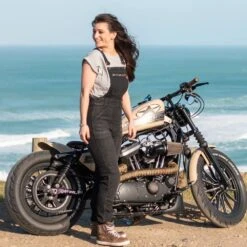 Motogirl Daisy Black Dungaree -Rij Veilig Winkel motogirl daisy black dungaree 5 1