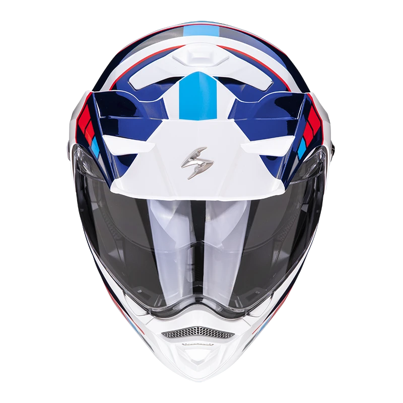 Scorpion ADX-2 Camino Pearl Wit-Blauw-Rood Adventure Helm 3 Scorpion ADX-2 Camino Pearl Wit-Blauw-Rood Adventure Helm