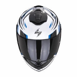 Scorpion Exo-1400 Evo Air Shell Wit-Blauw Integraalhelm -Rij Veilig Winkel scorpion exo 1400 evo air shell white blue 1