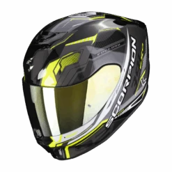Scorpion Exo-391 Haut Zwart-Zilver-Neon Geel Integraalhelm