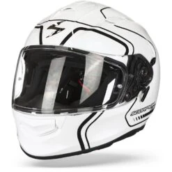 Scorpion EXO-491 West Wit Zwart Integraalhelm -Rij Veilig Winkel scorpion exo 491 west white black frontpage