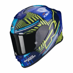 Scorpion Exo-R1 Evo Air Victory Blauw-Neon Geel Integraalhelm