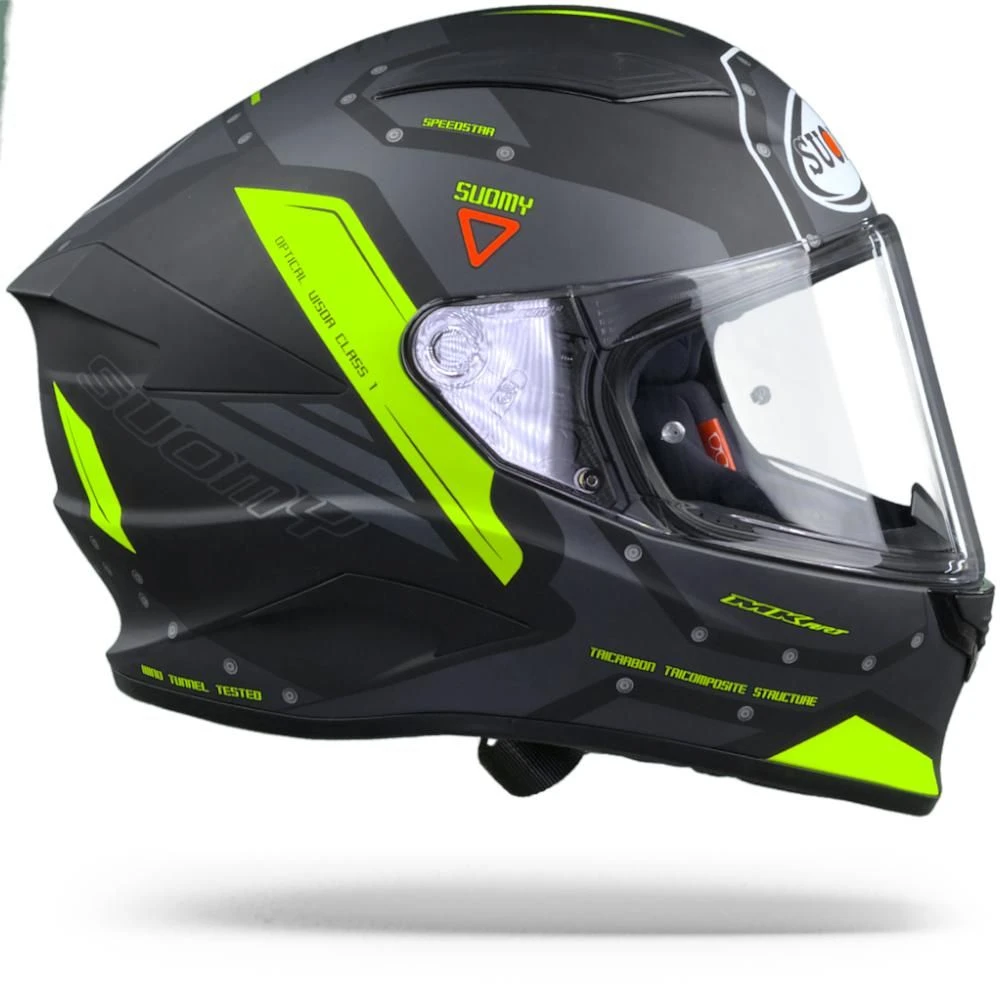 Suomy Speedstar Airplane Mat Grijs Geel Integraalhelm 4 Suomy Speedstar Airplane Mat Grijs Geel Integraalhelm - Afbeelding 2